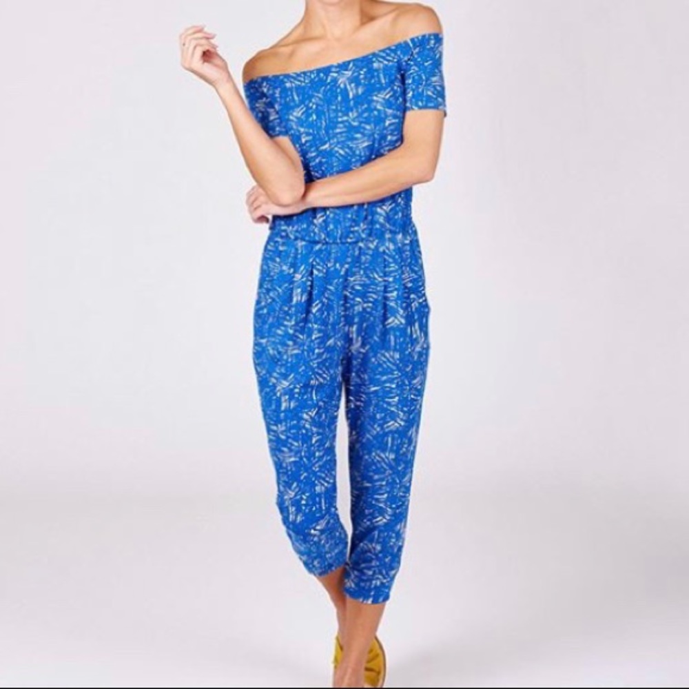 A Line Hawaii Off Shoulder Jumpsuit